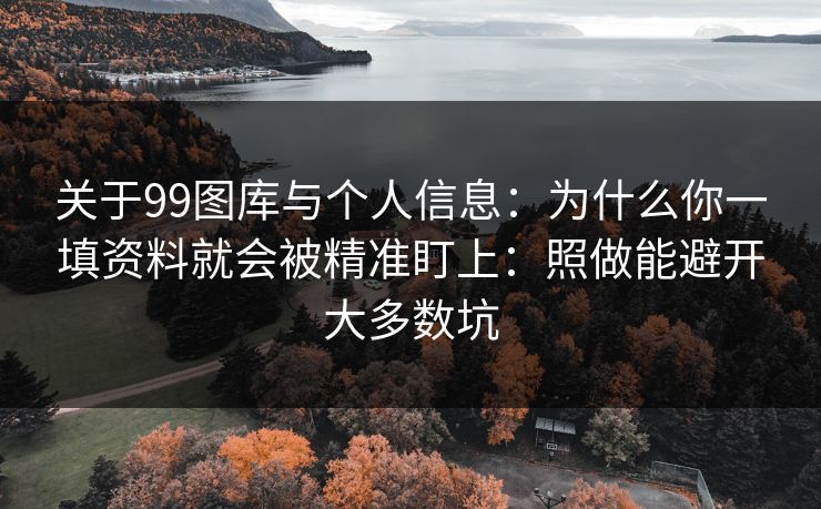 关于99图库与个人信息：为什么你一填资料就会被精准盯上：照做能避开大多数坑
