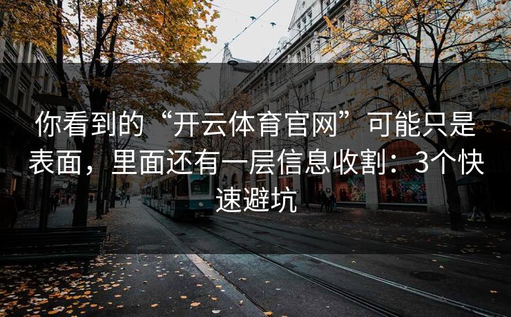 你看到的“开云体育官网”可能只是表面，里面还有一层信息收割：3个快速避坑